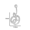 Stainless Steel Belly Button Ring Love Bow Snake Shape Electroplated Women's Jewelry