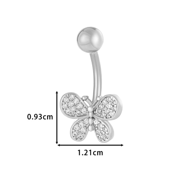Stainless Steel Belly Button Ring Love Bow Snake Shape Electroplated Women's Jewelry