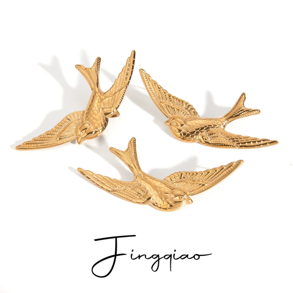 Stainless Steel Bird Pattern Electroplated Jewelry Earrings Hairpin