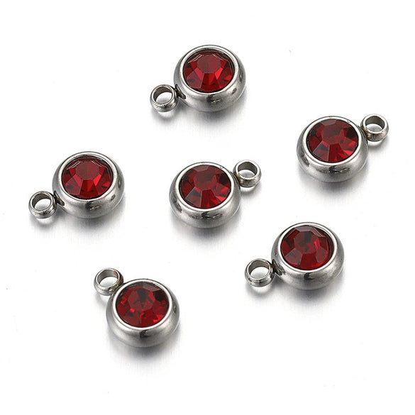 Stainless Steel Birthday Stone Pendant Jewelry Accessories With Electroplating
