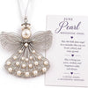 Stainless Steel Birthstone Angel Pendant With Crystal Pearl Charm Elegant Romantic Birthday Gift Jewelry Set