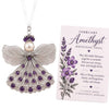 Stainless Steel Birthstone Angel Pendant With Crystal Pearl Charm Elegant Romantic Birthday Gift Jewelry Set