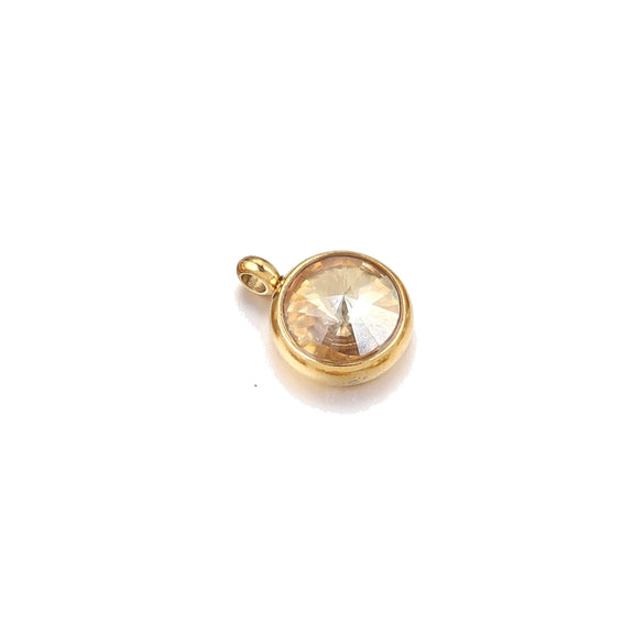 Stainless Steel Birthstone Pendant Vacuum Plated Jewelry Accessories