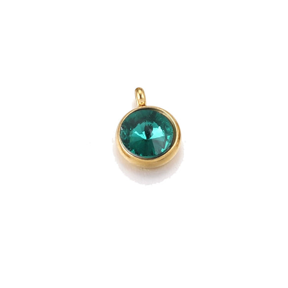 Stainless Steel Birthstone Pendant Vacuum Plated Jewelry Accessories