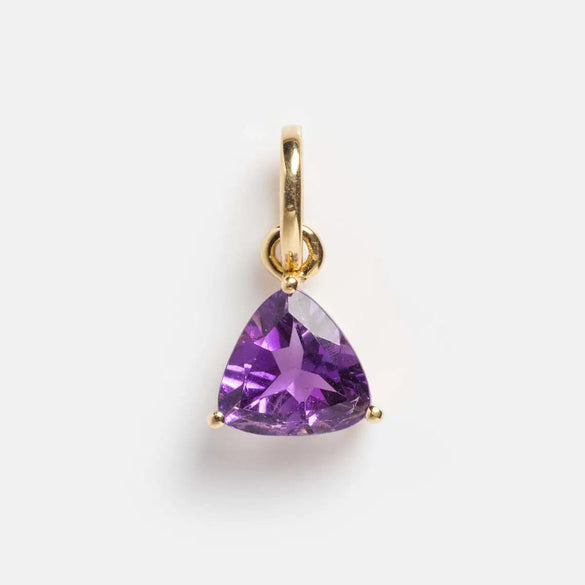 Stainless Steel Birthstone Zircon Necklace Pendant With Vacuum Electroplated 18K Gold