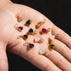 Stainless Steel Birthstone Zircon Necklace Pendant With Vacuum Electroplated 18K Gold
