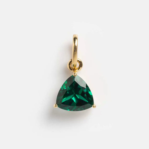 Stainless Steel Birthstone Zircon Necklace Pendant With Vacuum Electroplated 18K Gold