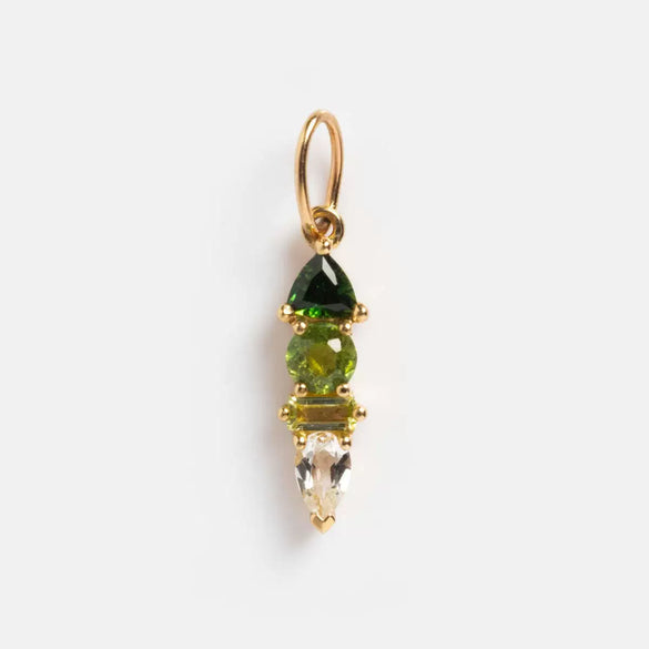 Stainless Steel Birthstone Zircon Necklace Pendant With Vacuum Electroplated 18K Gold