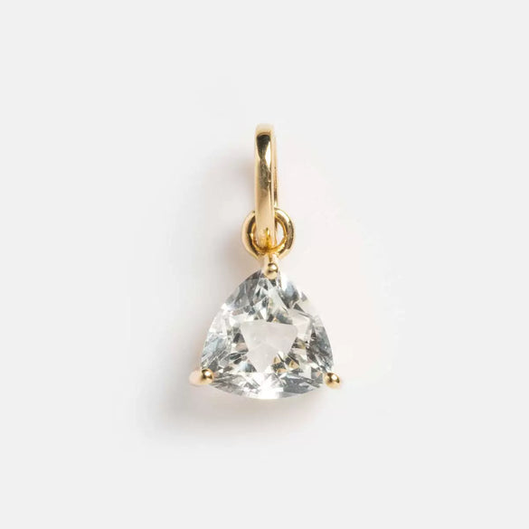Stainless Steel Birthstone Zircon Necklace Pendant With Vacuum Electroplated 18K Gold