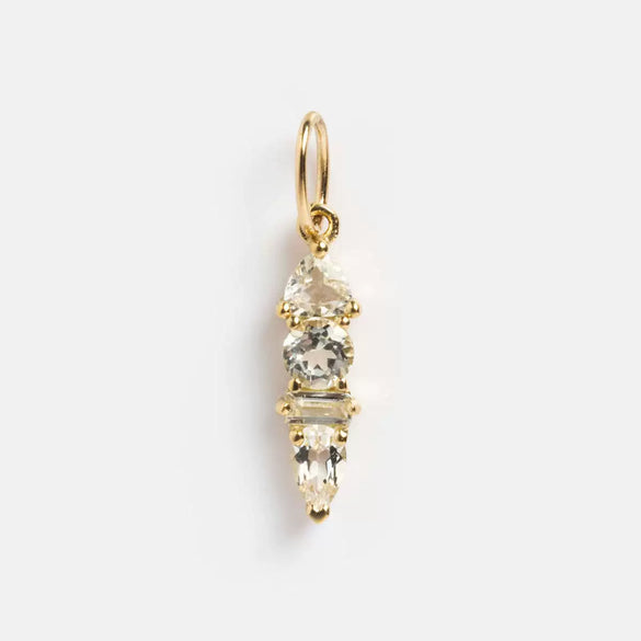 Stainless Steel Birthstone Zircon Necklace Pendant With Vacuum Electroplated 18K Gold