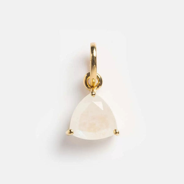 Stainless Steel Birthstone Zircon Necklace Pendant With Vacuum Electroplated 18K Gold