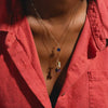 Stainless Steel Birthstone Zircon Necklace Pendant With Vacuum Electroplated 18K Gold