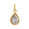 Stainless Steel Birthstone Zircon Necklace Pendant With Vacuum Electroplated 18K Gold
