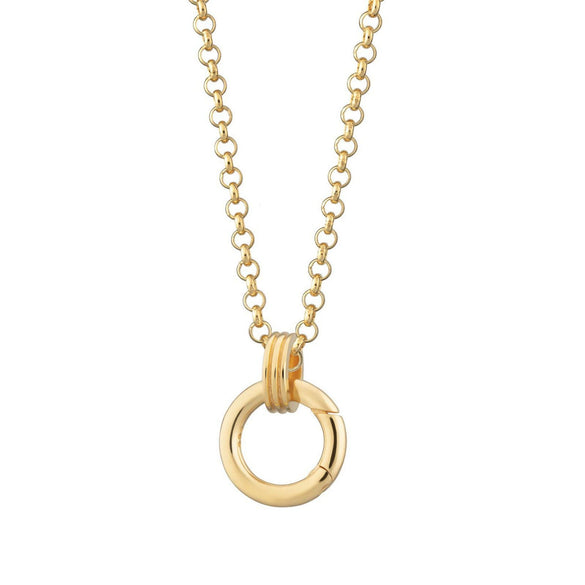 Stainless Steel Birthstone Zircon Necklace Pendant With Vacuum Electroplated 18K Gold