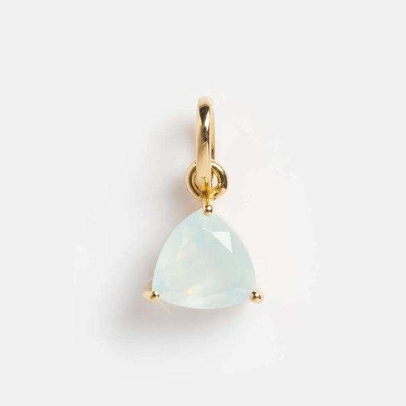 Stainless Steel Birthstone Zircon Necklace Pendant With Vacuum Electroplated 18K Gold