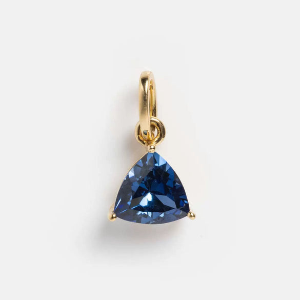 Stainless Steel Birthstone Zircon Necklace Pendant With Vacuum Electroplated 18K Gold
