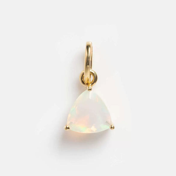 Stainless Steel Birthstone Zircon Necklace Pendant With Vacuum Electroplated 18K Gold