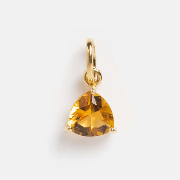 Stainless Steel Birthstone Zircon Necklace Pendant With Vacuum Electroplated 18K Gold