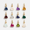 Stainless Steel Birthstone Zircon Necklace Pendant With Vacuum Electroplated 18K Gold
