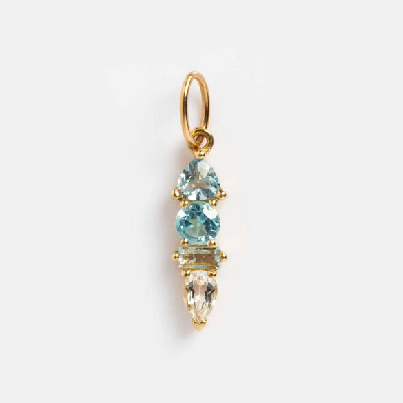 Stainless Steel Birthstone Zircon Necklace Pendant With Vacuum Electroplated 18K Gold