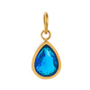 Stainless Steel Birthstone Zircon Necklace Pendant With Vacuum Electroplated 18K Gold
