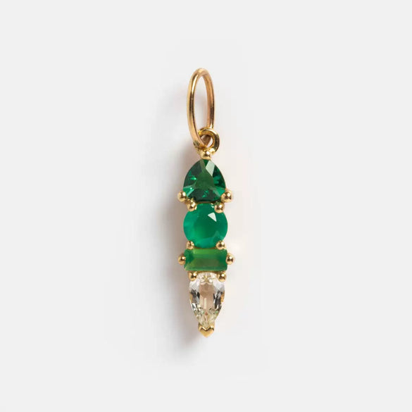 Stainless Steel Birthstone Zircon Necklace Pendant With Vacuum Electroplated 18K Gold