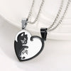 Stainless Steel Black And White Cat Pair Hug Splicing Pendant Necklace With Electroplated Titanium Steel Geometric Design For Unisex