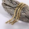 Stainless Steel Blade Chain Snake Bone Chain Flat Snake Chain Geometric Solid Necklace With Electroplating