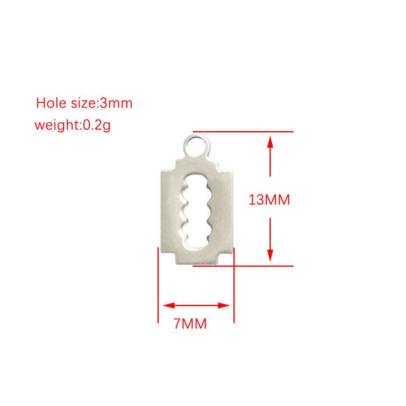 Stainless Steel Blade Shape Punk Style Jewelry Accessories Pendant With Polishing