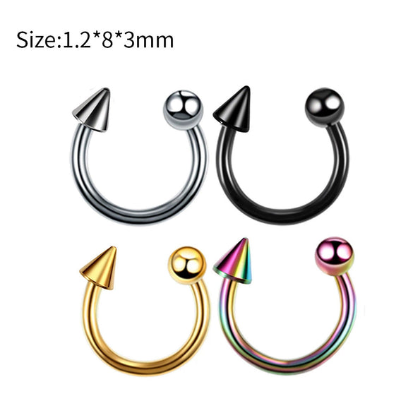 Stainless Steel Body Piercing Jewelry Cshaped Nose Ring Eyebrow Nail Lip Nail Electroplated Geometric Unisex