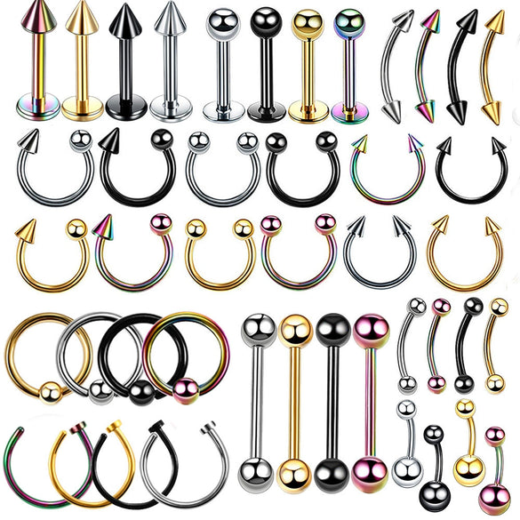 Stainless Steel Body Piercing Jewelry Cshaped Nose Ring Eyebrow Nail Lip Nail Electroplated Geometric Unisex