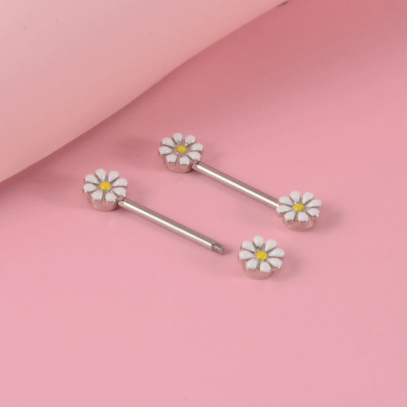 Stainless Steel Body Piercing Jewelry With Pointed Cone Breast Ring Heart Shaped Wings Bee Kitten Flower Ball Design And Electroplating Process