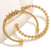 Stainless Steel Bohemian Adjustable Female Woven Bracelet With Electroplating