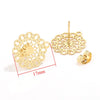 Stainless Steel Bohemian Geometric Cut Out Pattern Electroplated Diy Handmade Ear Hook Hanging Vacuum Earrings Jewelry Accessories