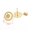 Stainless Steel Bohemian Geometric Cut Out Pattern Electroplated Diy Handmade Ear Hook Hanging Vacuum Earrings Jewelry Accessories
