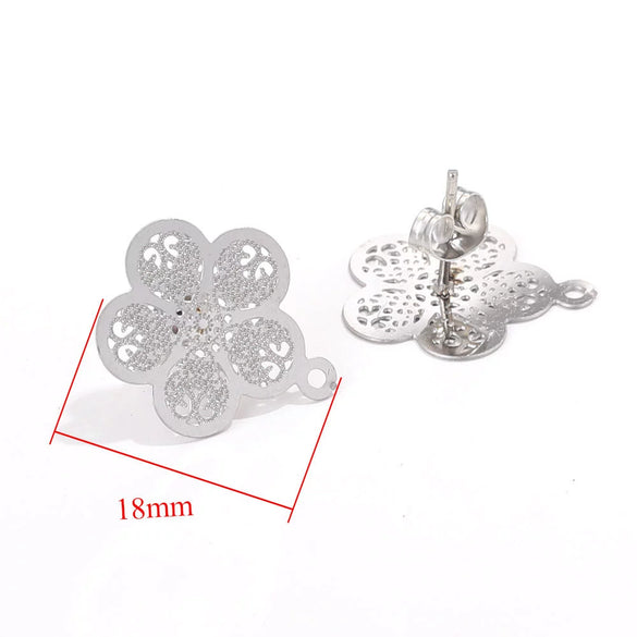 Stainless Steel Bohemian Geometric Cut Out Pattern Electroplated Diy Handmade Ear Hook Hanging Vacuum Earrings Jewelry Accessories