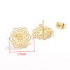Stainless Steel Bohemian Geometric Cut Out Pattern Electroplated Diy Handmade Ear Hook Hanging Vacuum Earrings Jewelry Accessories