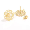Stainless Steel Bohemian Geometric Cut Out Pattern Electroplated Diy Handmade Ear Hook Hanging Vacuum Earrings Jewelry Accessories