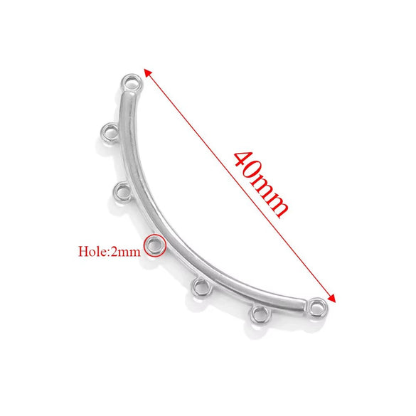 Stainless Steel Bohemian Multistrand Porous Curved Connector Totem Pattern Diy Jewelry Making Supplies Accessories With Electroplating