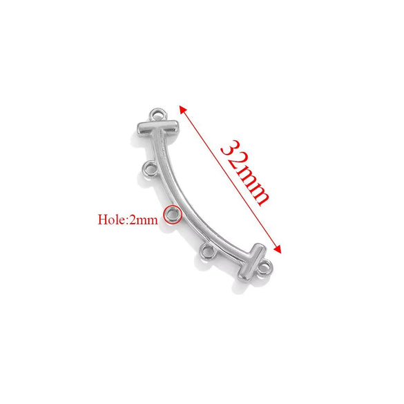 Stainless Steel Bohemian Multistrand Porous Curved Connector Totem Pattern Diy Jewelry Making Supplies Accessories With Electroplating