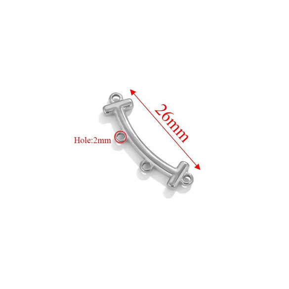 Stainless Steel Bohemian Multistrand Porous Curved Connector Totem Pattern Diy Jewelry Making Supplies Accessories With Electroplating