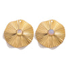 Stainless Steel Bohemian Natural Stone Pendant Earrings Necklace Pendant With Hirback Pattern And Electroplating Treatment