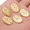 Stainless Steel Bohemian Oval Floral Pendant Jewelry Accessories With 18K Electroplating