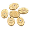 Stainless Steel Bohemian Oval Floral Pendant Jewelry Accessories With 18K Electroplating
