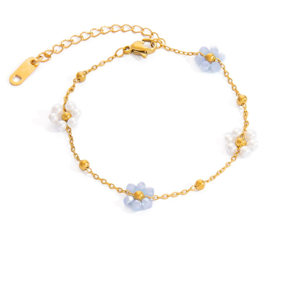 Stainless Steel Bohemian Style Geometric Beads Electroplated Women's Bracelet