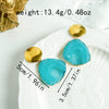 Stainless Steel Bohemian Style Lava Irregular Geometric Multi Color Rose Flower Earrings With Electroplating