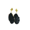 Stainless Steel Bohemian Style Lava Irregular Geometric Multi Color Rose Flower Earrings With Electroplating