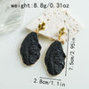 Stainless Steel Bohemian Style Lava Irregular Geometric Multi Color Rose Flower Earrings With Electroplating