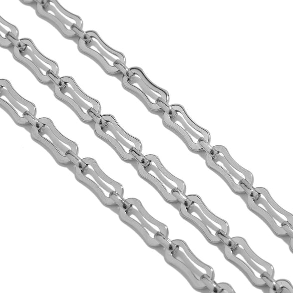 Stainless Steel Bone Pattern Diy Punk Chain Necklace And Bracelet Jewelry Accessories With Electroplating