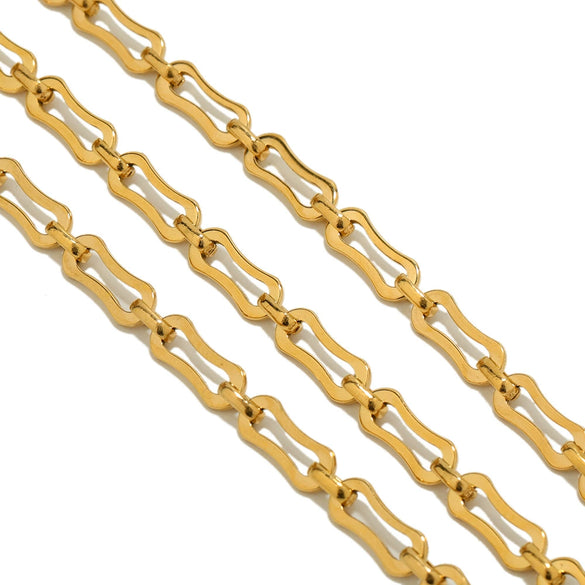 Stainless Steel Bone Pattern Diy Punk Chain Necklace And Bracelet Jewelry Accessories With Electroplating